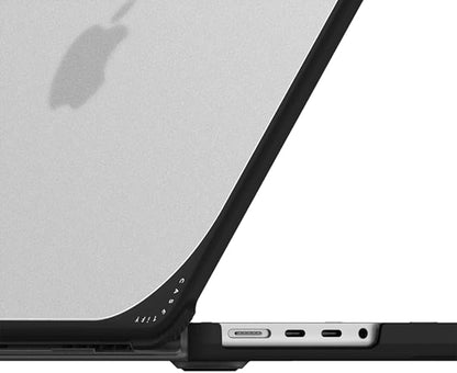 CASETiFY Bounce MacBook Pro 16-inch (M1-M5) Case [Enhanced Protective Corner Design/Ventilation Cutouts/Anti-Slip Grip] - Disco - Clear Black