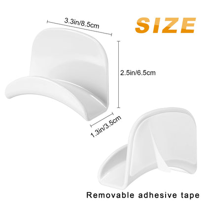 Wonderjune 30 Pcs Headphone Hanger Holder Desk Adhesive Headphone Hook Graduation Wall Hook Mount Strong Universal Acrylic Holder Hooks for General Purpose Game Earphone Controller(White)
