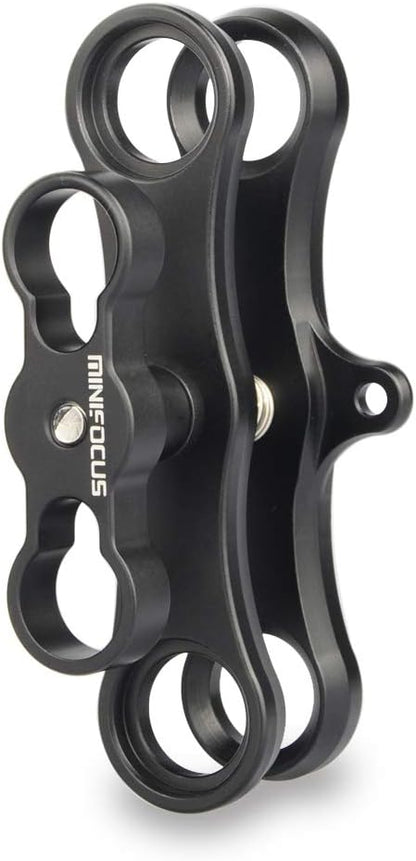 MINIFOCUS 1" Long Ball Clamp Dual Holder Mount for Underwater Photography Diving Light System, Compatible for GoPro Action Camera Flashlight Arms System(2 PCS)