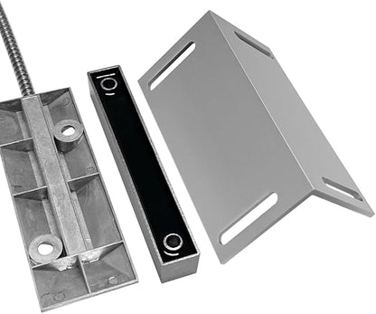 NO&NC 3 Wires Magnetic Garage Door Contacts Heavy Duty Alarm Switch Sensor for Roller Shutter with Adjustable Bracket