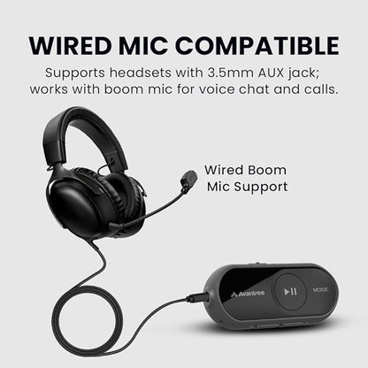 Avantree ProLink - Bluetooth 5.4 LE Audio Transmitter & Receiver Set, aptX Lite, 20 ms Ultra-Low Latency & HiFi Wireless Audio Adapter for Gaming, Calls, Music, Plug & Play for PC, PS5, Mac, Phones