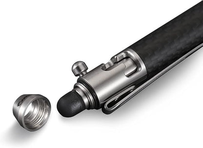 Cool Hand 4.9'' Titanium Bolt Action Pen Stylus for Touch Screen, Ballpoint Ink Refillable, Compact Size, Skelton Out Deep Pocket Clip for Easy Carring