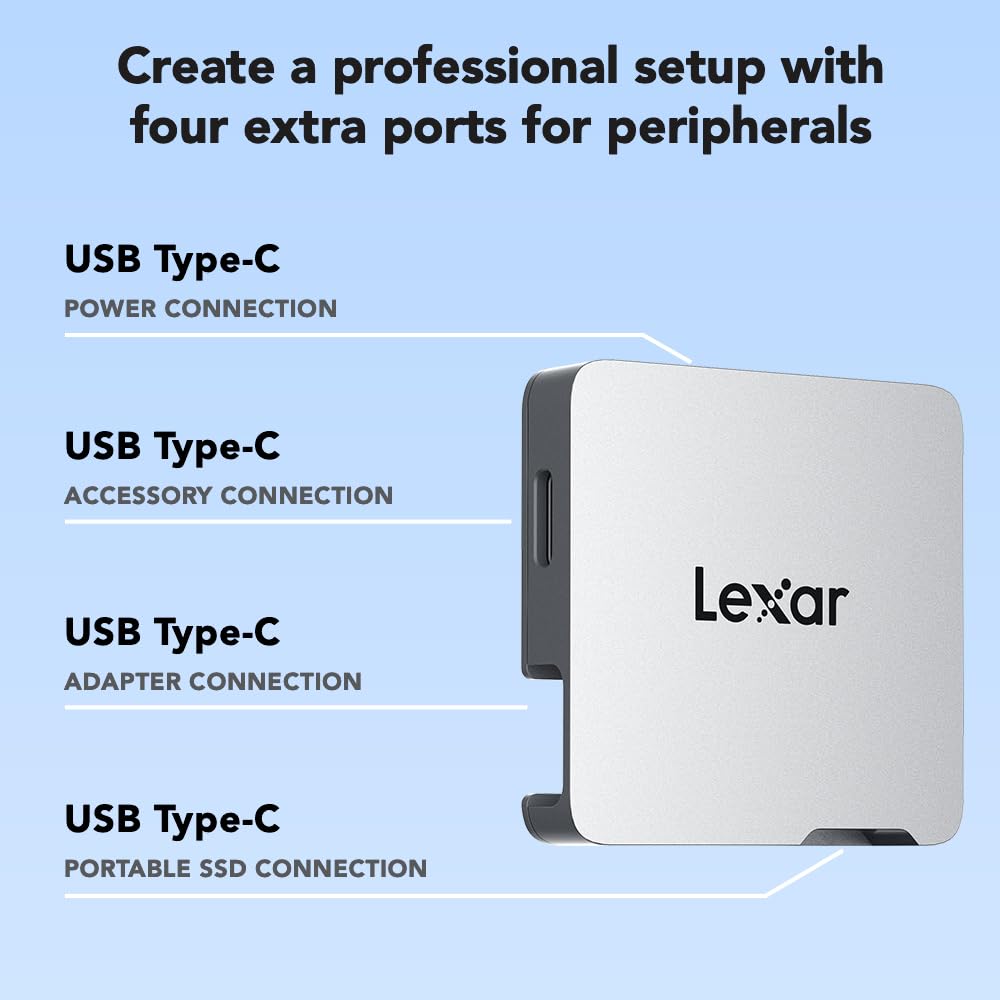 Lexar Go Portable Hub, Four Type-C Ports, USB 3.2 Gen 2, Ultracompact