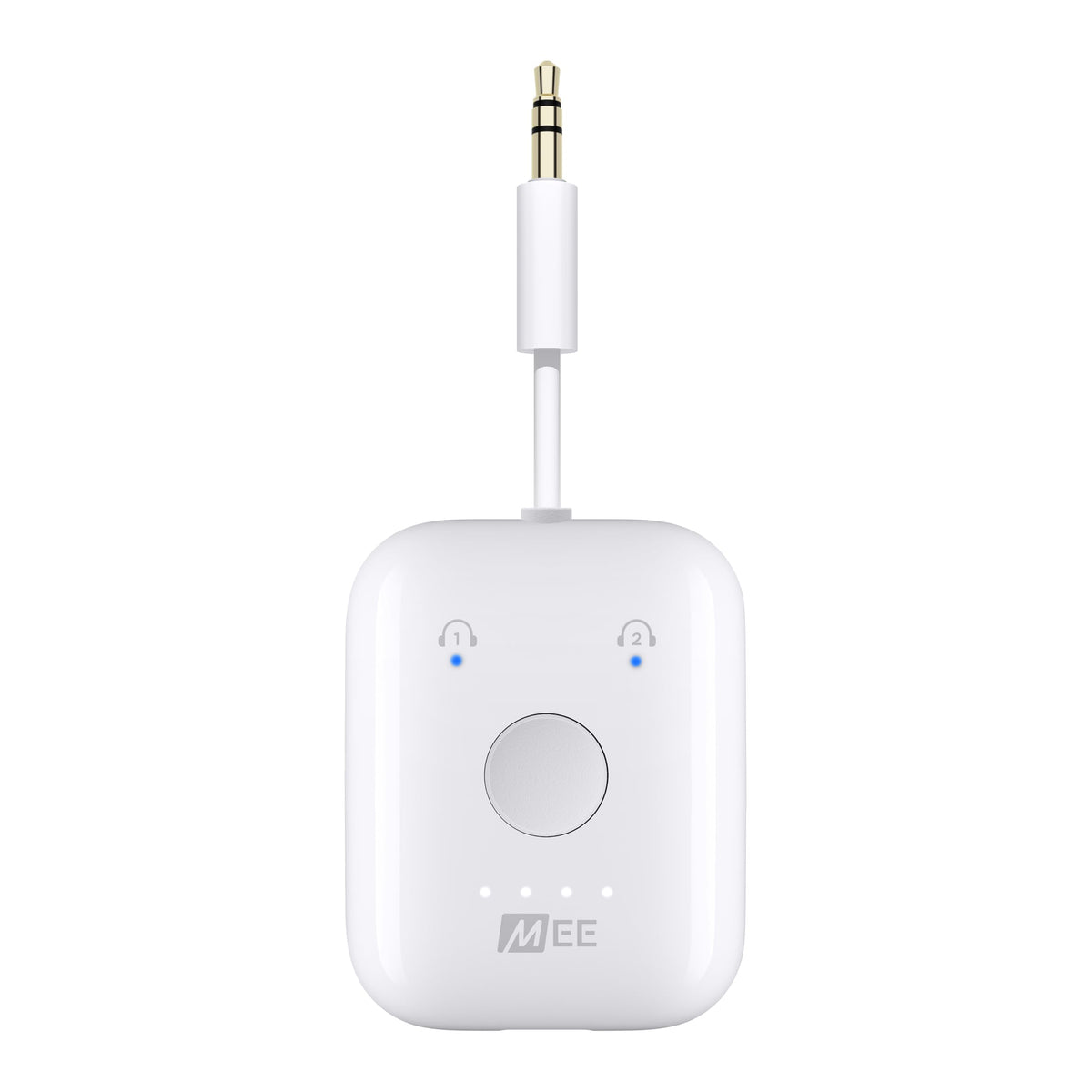 MEE audio Connect Air Pro (2 PACK) Bluetooth Wireless Audio Transmitter & Receiver for AirPods or Bluetooth Headphones, 2-in-1 Adapter with Detachable Cable for 3.5mm devices on Airplanes, Black&White