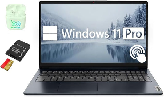 Lenovo IdeaPad 15.6” FHD Touchscreen Laptop, 16GB RAM 1TB Storage (512GB SSD+512GB SD Card), 10-Cores Intel Core i5-1235U, Windows 11 Pro with Microsoft Office Included, PLUSERA Earphones