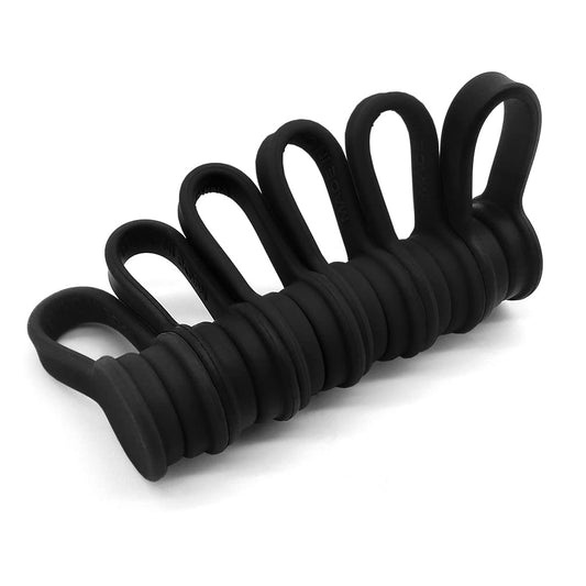Viaky Magnetic Cable Ties 6-Pack,Silicone Cord Ties Cable Clips,Black