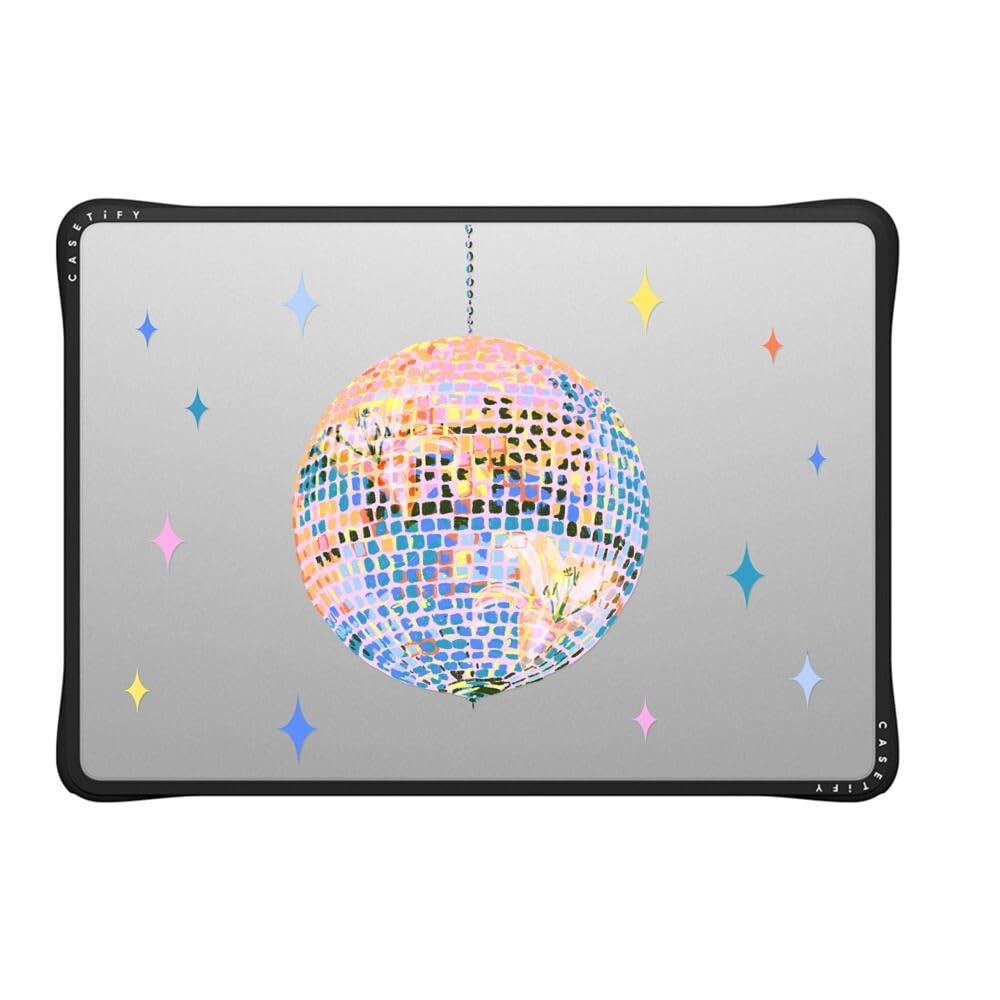 CASETiFY Impact MacBook Air 13.6" (M2-M5) Case [Cushioned Impact Corners/Scratch-Resistant/Anti-Slip Grip] - Disco - Clear Black