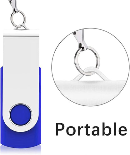 KEXIN Flash Drive 8GB 100 Pack USB Flash Drive 8 GB Thumb Drive USB Drive Bulk Jump Drive Swivel Pen Drive with LED Indicator 8G Blue