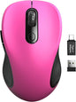 Trueque Wireless Mouse for Laptop, Ergonomic 6-Button Mouse, Pure White