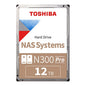 Toshiba N300 PRO 12TB Large-Sized Business NAS (up to 24 bays) 3.5-Inch Internal Hard Drive - Up to 300 TB/year Workload Rate CMR SATA 6 GB/s 7200 RPM 512 MB Cache - HDWG51CXZSTB