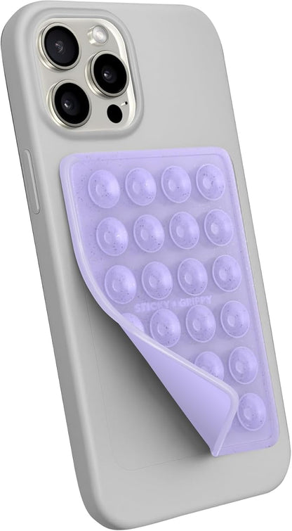 StickyGrippy Suction Phone Case Mount, Sillicon Adhesive Phone Accessory for iPhone and Android, Hands-Free Fidget Toy Mirror Shower Phone Holder, Tiktok Videos and Selfies (Blue)