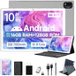 ANTEMPER Latest Android Tablet 10.1 Inch, 5G WiFi Tablets Mit 16GB RAM+128GB ROM(1TB TF),2 in 1 Tablet with Keyboard Mouse Pen-Octa-Core2.0Ghz | 7000mAh | 1080FHD | 13MP Camera | WLAN GPS -Silvery