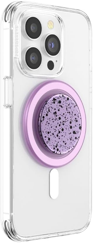 PopSockets Phone Grip for MagSafe with Kickstand, Magnetic Stand, Swappable Top, Secure Hold for iPhone MagSafe Cases, Phone & Tablet Grip - Sugar Plum Speckle