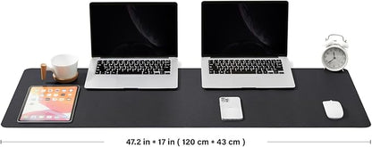 Large Cork Desk Mat - 47.2"x 17" Desk Pad for Office and Home - Ideal for Large Mouse Pad and Desk Mats on Top of Desks(Black)
