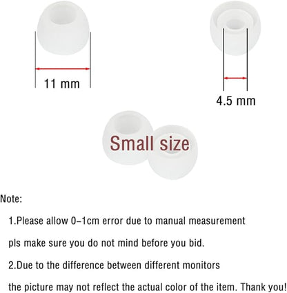 Silicone Small Replacement Earbud Tips Eartips for in- Ear Headphones Rubber Tips Earbud Replacement Earbuds Cap 10 Pairs (White)