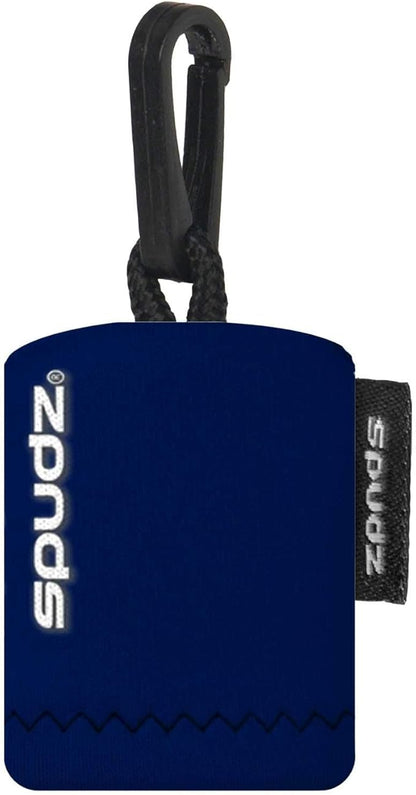 SPUDZ Classic Microfiber Lens Cleaner – Clip-On Pouch, Washable – for Binoculars, Scopes, Glasses, Screens | Navy Blue, 6 x 6 Inch (3-Pack)