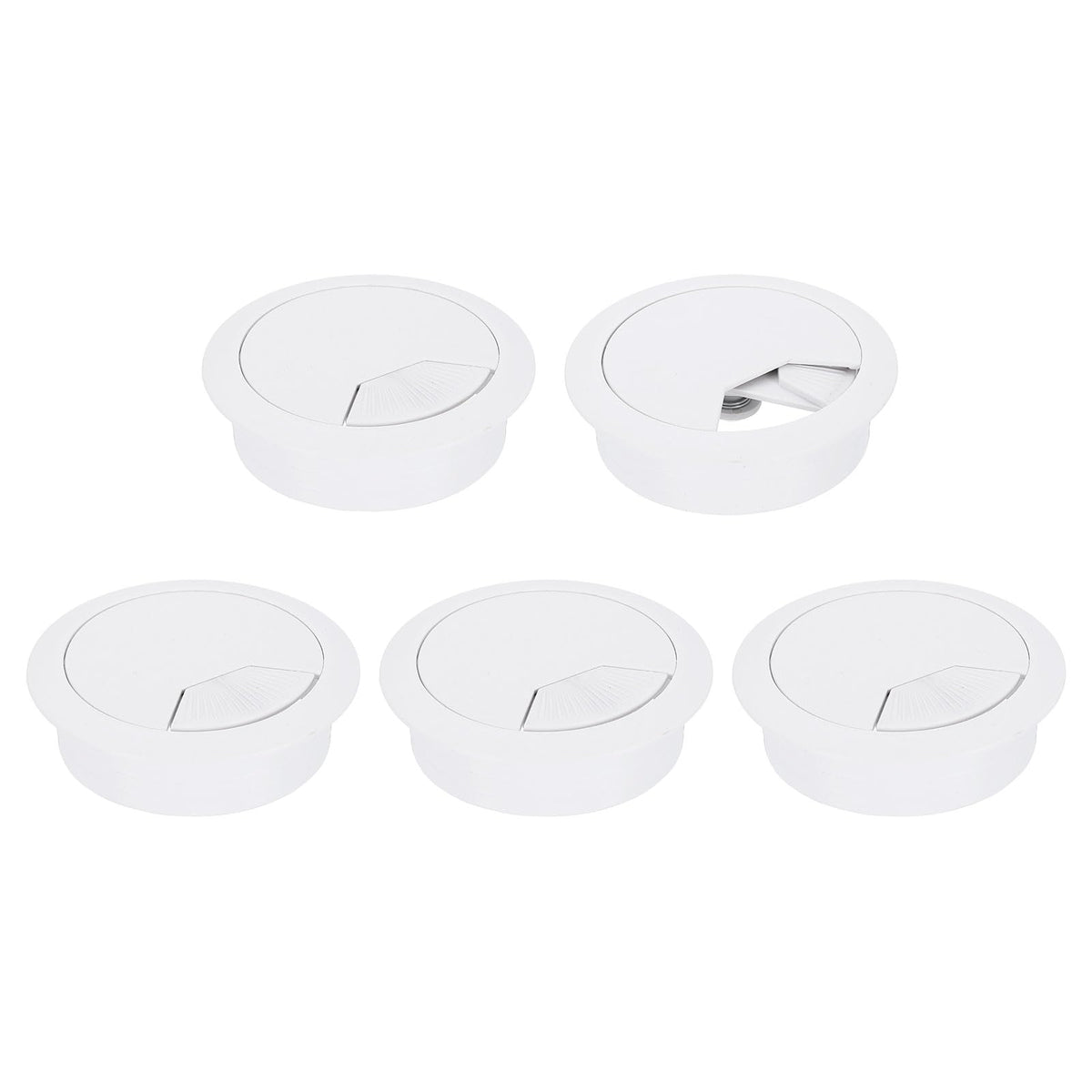 uxcell 8Pcs 50mm (1.97") Desk Grommet Plastic Cable Hole Cover Wire Brown