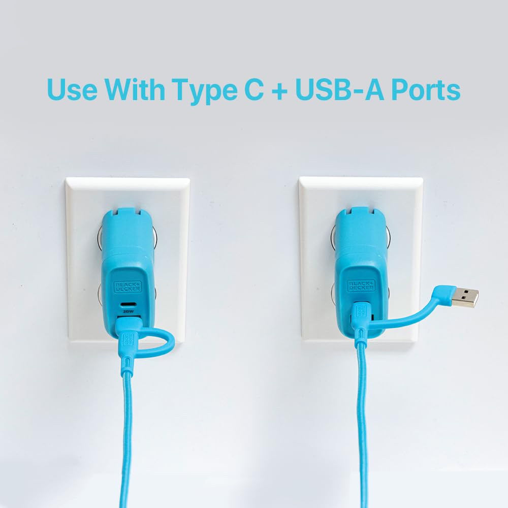 BLACK+DECKER USB C Multi Charging Cable, Fast Multi Charger Cable w/Adapter