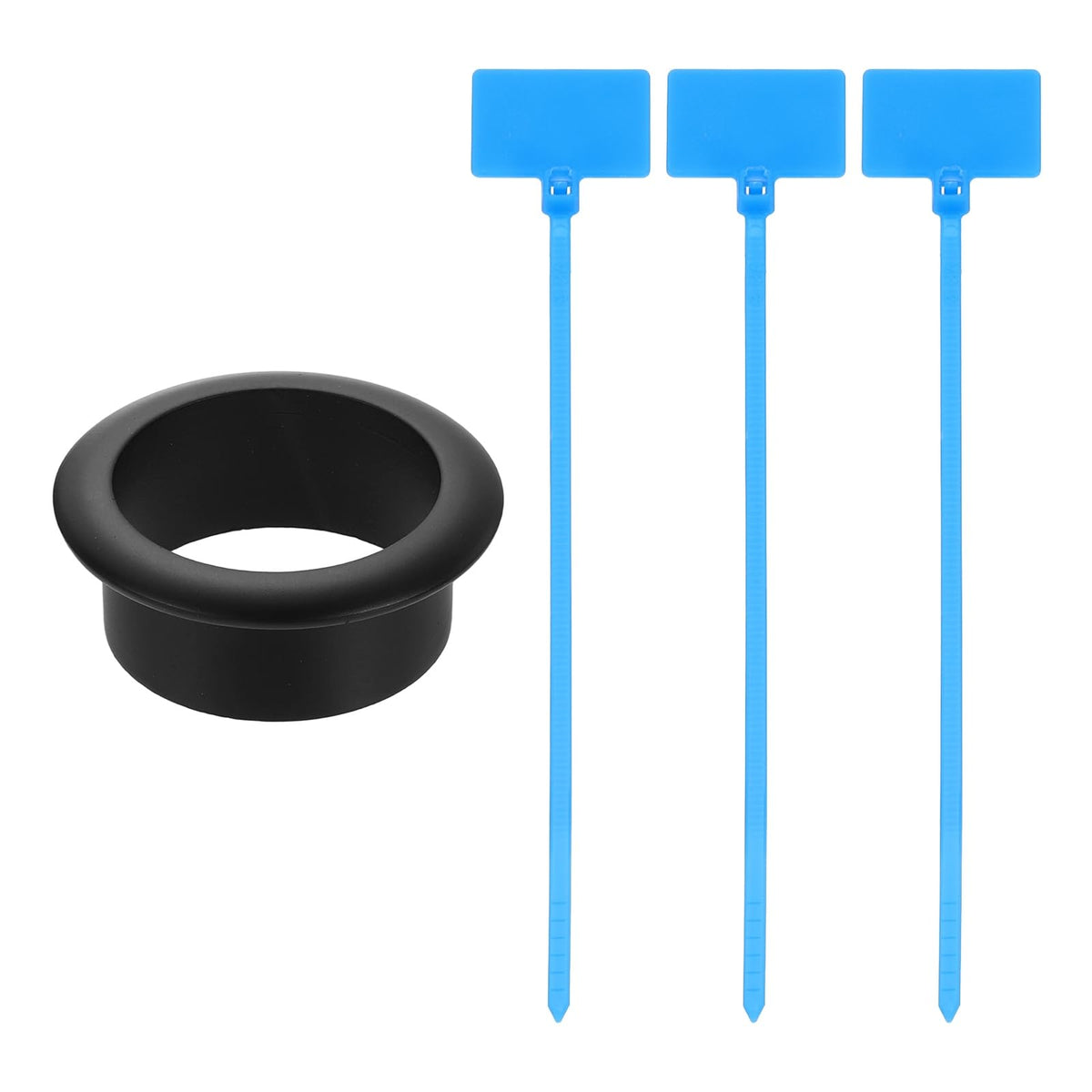 uxcell Desk Grommet, 1" (25mm) Zinc Alloy Cable Hole Cover Wire Cord Organizer with Marked Cable Ties for Home Office Desktop Wire, Black