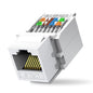50-Pack Cat6 Tool-Less RJ45 Keystone Jack, No Punch-Down Tool Required Module Coupler, White