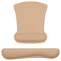 MOSISO Wrist Rest Support for Mouse Pad & Keyboard Set, Ergonomic Mousepad Non-Slip Base Home/Office Pain Relief & Easy Typing Cushion with Neoprene Cloth & Raised Memory Foam, Mocha