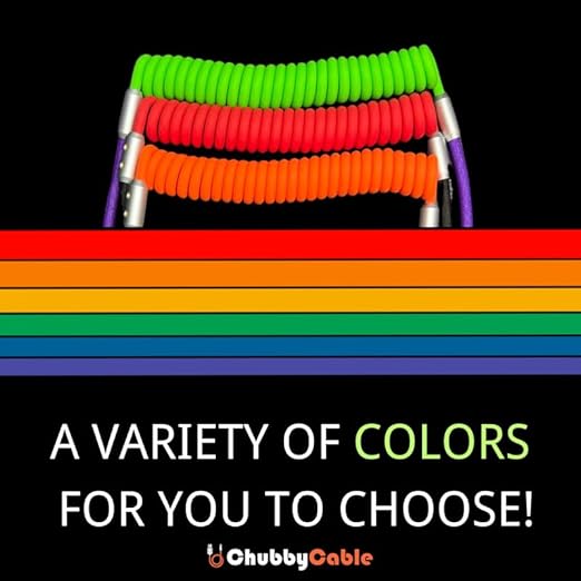 Chubbycable Colorblock Chubby - Spring Braided Silicone Charge Cable, Coiled USB C Cable, 2.29FT-3.6FT, Fast Charging, Purple+Green, Type-C to Type-C, Car & Desktop