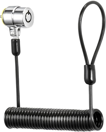 I3C Laptop Lock Cable 6ft Cut-Resistant Security Cable with 360° Rotating Lock for Wedge Slot Laptops 7x3mm Anti-Theft Computer Lock for Office, Library, Travel, Students & Business