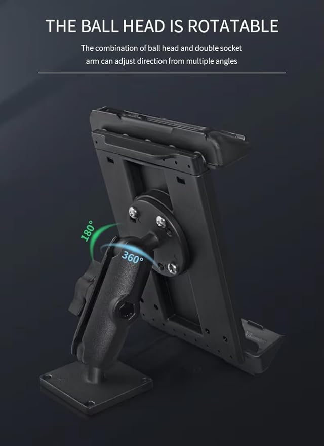 Strg Industrial Tablet Mount for 7.0" - 8.7" iPads/Tablets, Heavy Duty Tablet Mount Compatible with RAM Mount 1" and 1.5" Round Ball Mounts (Not Included Ball Mount)