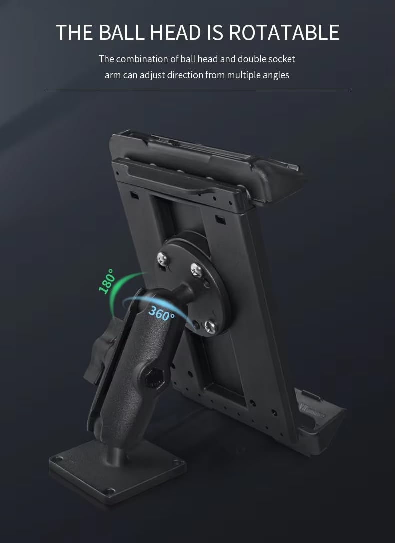 Strg Industrial Tablet Mount for 7.0" - 8.7" iPads/Tablets, Heavy Duty Tablet Mount Compatible with RAM Mount 1" and 1.5" Round Ball Mounts (Not Included Ball Mount)