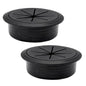2 Pcs Desk Grommet 2-3/8" / 60 mm, Desk Hole Cover for Cables Black, Cable Grommet ABS Plastic, Desk Hole Grommet for Home & Office Pc, Detachable Cable Cord Organizer