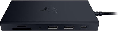 Razer USB C Dock 11-Port Travel Charging Station for Windows Mac Laptop iPad Surface Chromebook Galaxy Tab: Type C, HDMI, Ethernet, MicroSD - 4K 60 Hz Display - 85 W Tablets + Mobile Fast Charge