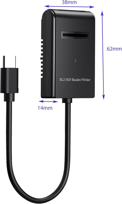 M.2 NVMe&SATA Reader,M.2 SSD to USB C Reader Adapter for (M Key, B+M Key) NVMe and SATA NGFF SSD Drives Dock Full Size 22110/2280/2260/2242/ 2230,Tool Free M.2 Drive Docking Station-Plastic