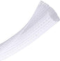 CrocSee 25ft - 1.25 inch Braided Cable Management Sleeve Cord Protector - Self-Wrapping Split Wire Loom for TV/Computer/Home Theater/Engine Bay - White