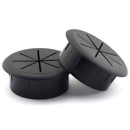 HJGarden 2PCS 2Inch (50mm) Desk Cord Grommets Wire Cable Hole Cover for Office PC Desk Cable Cord Cover Black