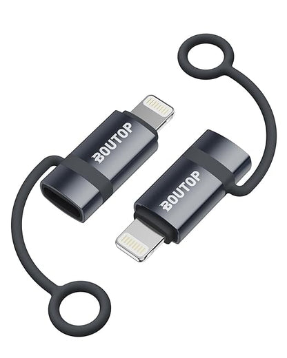 [MFi Certified] 3A 36W USB C to Lightning Adapter, USBC to Lightning Adapter Support Data Sync/PD Fast Charging Compatible with iPhone iPad AirPods, with Anti-Lost Holder - 2 Pack