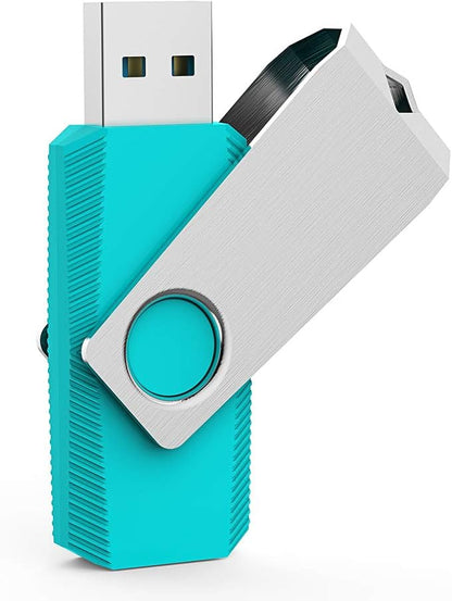 Aiibe 32GB USB 3.0 Thumb Drive 5 Pack with LED Light (32G, 5 Colors: Black, Red, Cyan, Green, Purple)