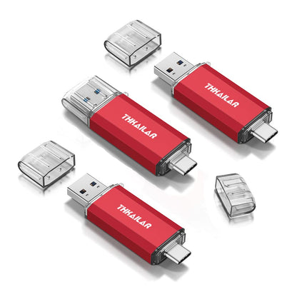 32GB 3 Pack FAT32 USB C Thumb Drive for iPhone 15/Mac,Laptops,Tablets,PC