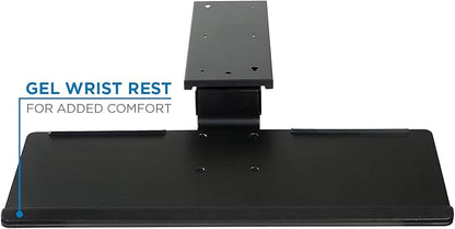 Mount-It! Under Desk Keyboard Tray and Mouse Platform, Ergonomic Computer Keyboard Drawer with Gel Wrist Pad, 17 inch Space Saving Track, Black (MI-7138)