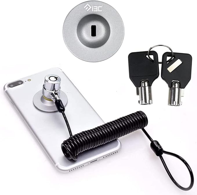 I3C Laptop Cable Lock Retractable Hardware Security Cable Lock with Anchor Plate Compatible with Laptop, Smart Phone, Tablet, and Other Electronic Products (Silver 2pack)