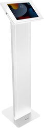 Mount-It! Anti-Theft Tablet Floor Stand, Commercial Tablet Floor Kiosk with Universal Enclosure, Locking Mount Stand for iPad Gen 7-10, Pro, Air, 10.2 inch, 10.9 Inch, White