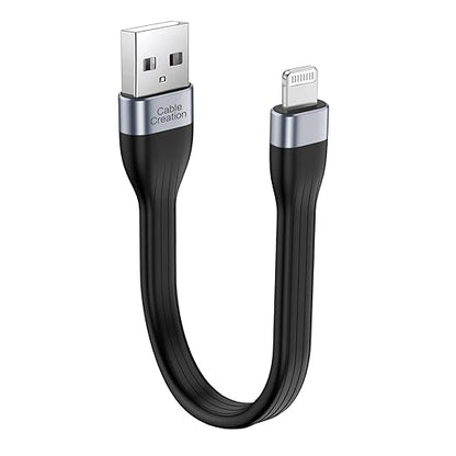 CableCreation MFi Certified iPhone Charging Cable - Short 15 cm, USB to Lightning, Fast Charging, Compatible with iPhone 14/14 Pro Max/13/12/12 Pro/11/X/XR/8/8 Plus/7/6S/6/SE, iPad