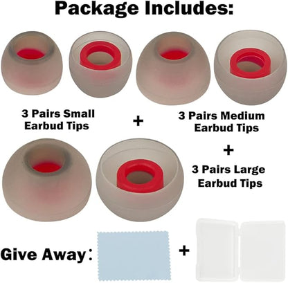 Earbud Tips Replacement Earbud Tips Earbud Replacement Tips Headphone Earbud Tips Earbuds Replacement Tips Eartips Compatible with Powerbeats 2 Powerbeats 3 Lg Samsung Earbuds Red SML 9 Pairs