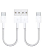 [1ft 2-Pack] Woven USB-C Cable for Apple iPhone 16 Pro Max Charger MFi Certified Short CarPlay USB to USB C Cord Fast Charging for 16Plus/15 Pro Max/15Pro/16 Pro/16/15/Airpods Pro 2/iPad Air (White)