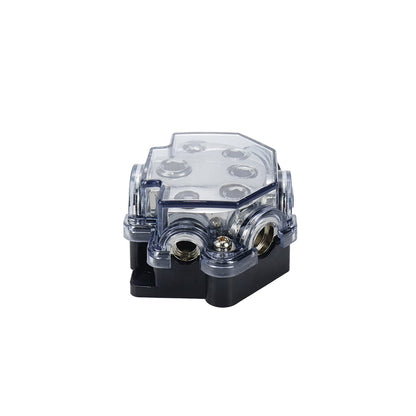 S SYDIEN 2pc Power Distribution Block Car Audio 1 in 5 Ways Out Car Audio Distributions Block 0 Gauge Input 2/4/8 Gauge Out Ground Cable Splitter Distribution Blocks for Automotive