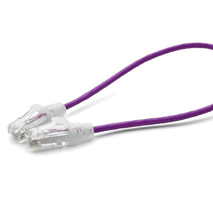 TRUECABLE Cat6 Component Rated Patch Cable, Unshielded (U/UTP), 1ft, Purple, 28AWG Solid Copper, Snagless 10G High-Speed Ethernet Cable, PoE++ 4PPoE 100W, UL Listed, RoHS-3, 1 Pack