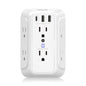 VINTAR Outlet Extender, 6 Outlets Wall Charger with 3 USB(1 USB C,3.4A)