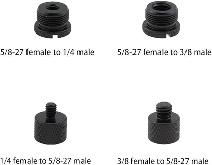 TAODAN 8PCS Black and Silver Aluminum Alloy Microphone Adapter Screws Set Tripod Adaptor Suitable for Shockproof Camera Mounts