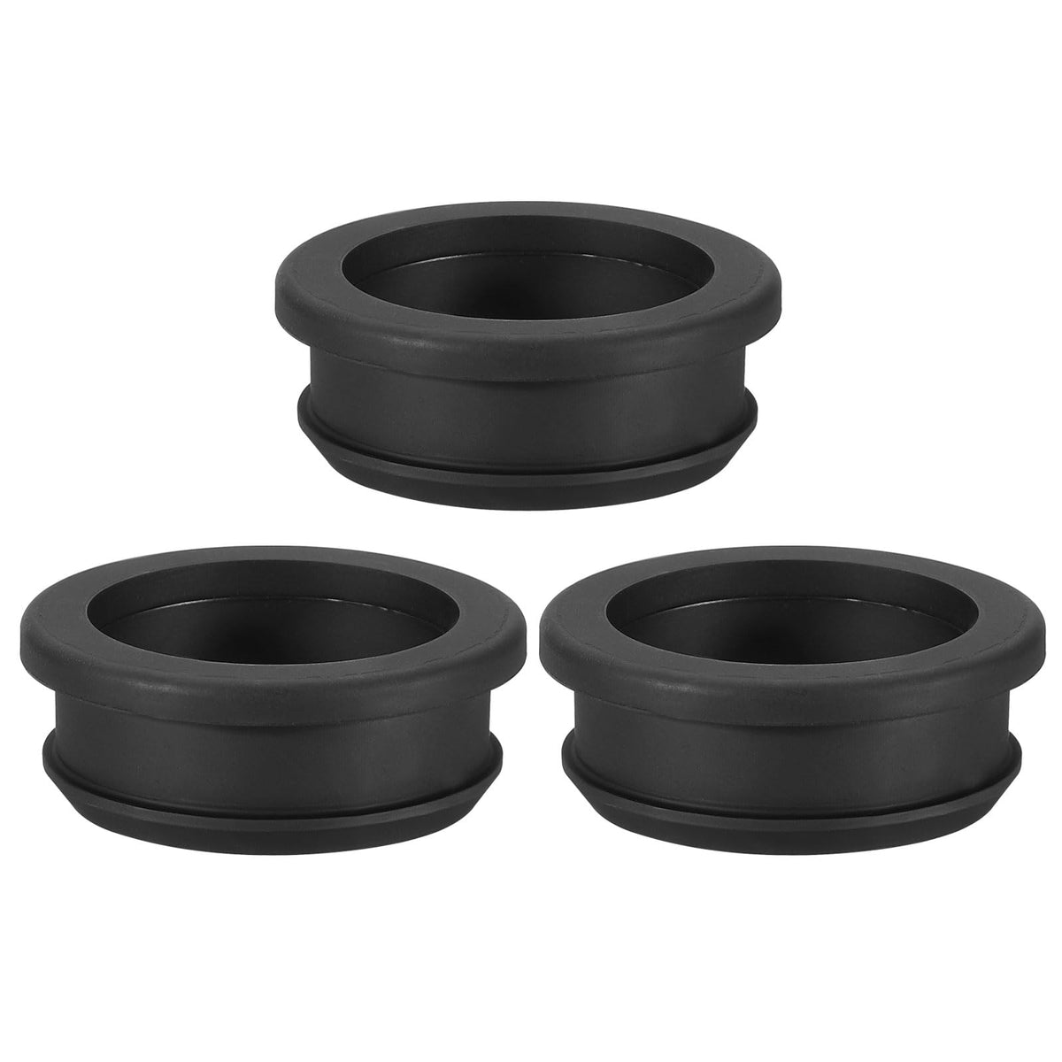 PATIKIL 32.6mm / 1-1/4 Inch Drill Hole,1 Inch ID Rubber Grommets, 3Pcs Top Hat Grommet for Wiring Eyelet Ring Gasket Automotive Firewall Cable Hole Plugs Wires Protection, Black