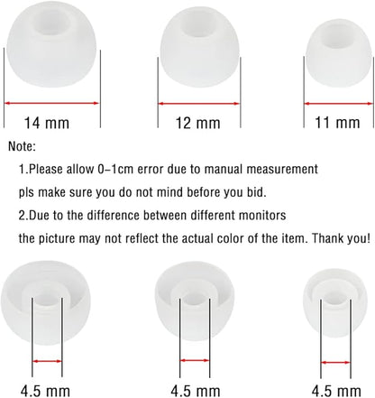 Replacement Earbud Tips - Silicone Ear Covers for In-Ear Headphones - 9 Pairs (S, M, L)