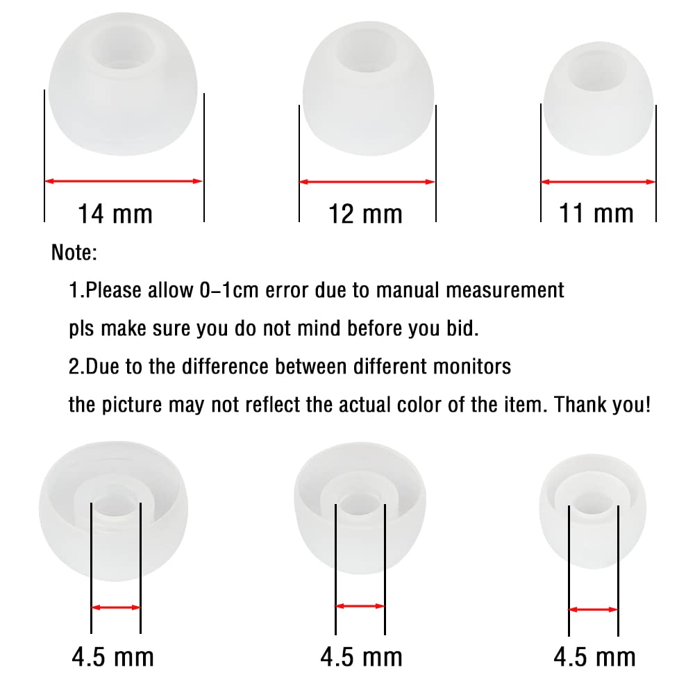 WKYMY Replacement Earbud Tips Silicone Eartips for in- Ear Headphones Rubber Tips Earbud Caps 9 Pairs S M L